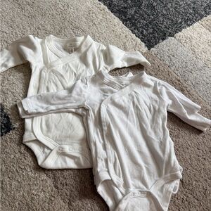 Starting Out Cream and White Kids Bodysuits (3) - 3 months